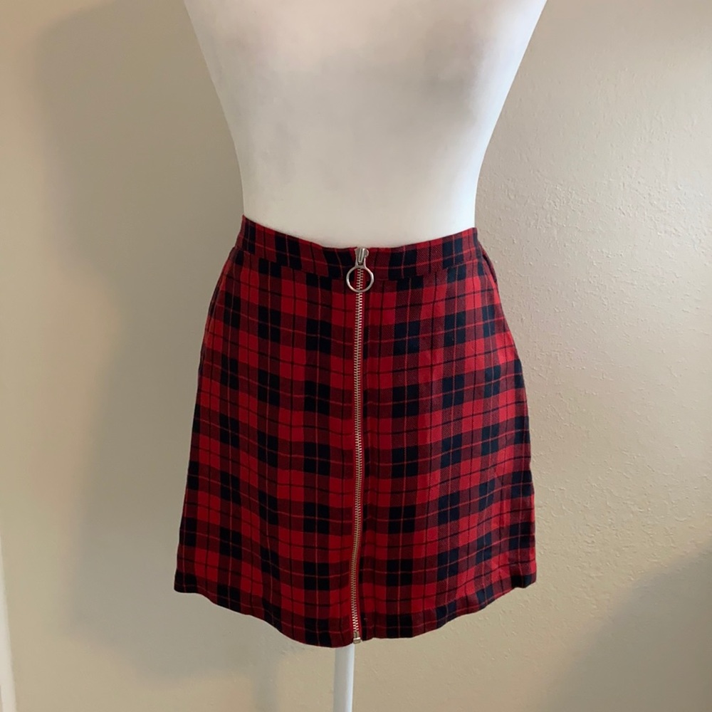 Paid Zip-Up Pencil Skirt